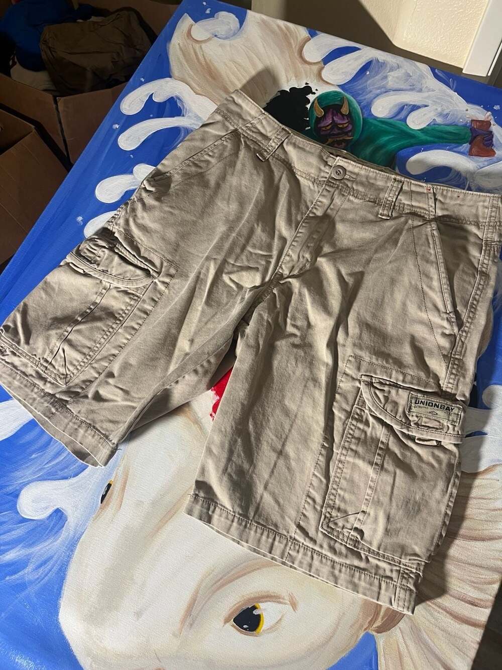 Unionbay Men's Khaki Cargo Shorts Size 34